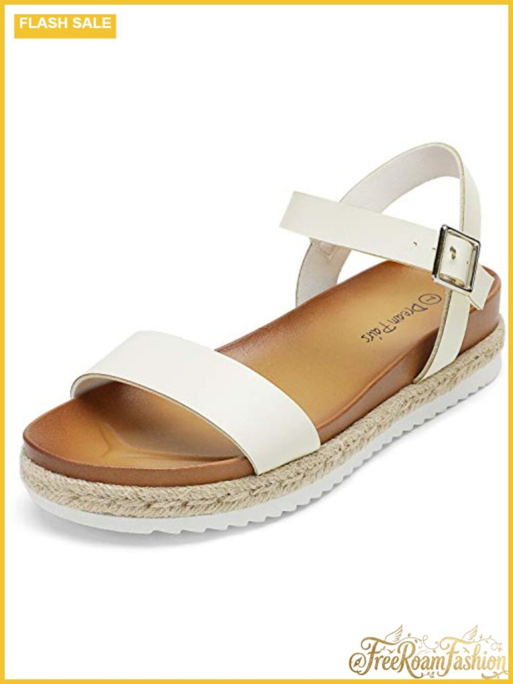 Faux Leather Espadrille Platform Wedge Sandals with Ankle Strap